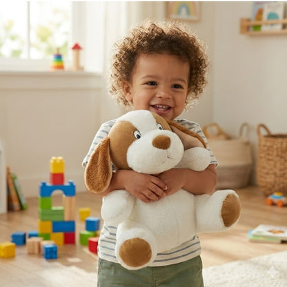 Soft Plush Puppy Dog Toy - 15 inch (Brown & White)
