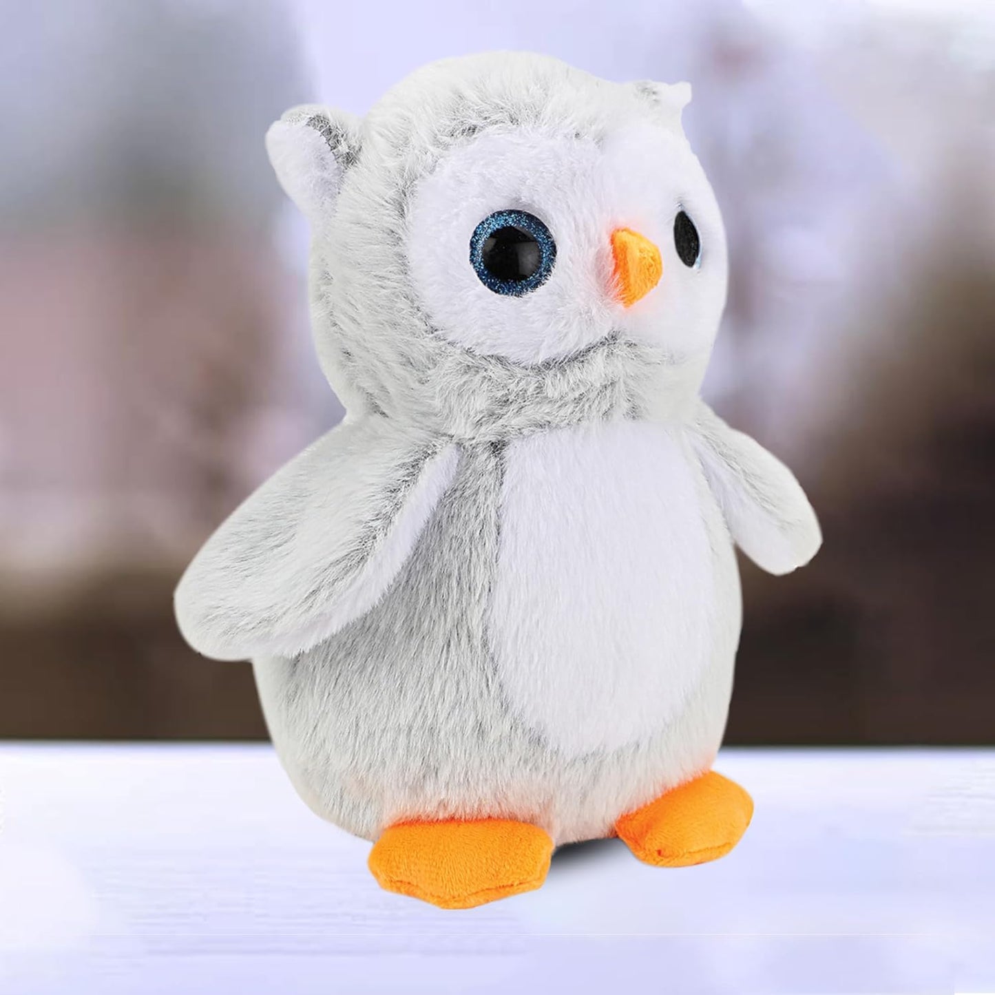 Grey Owl Plush Soft Toy, Cute Stuffed Animal Teddy, 30cm