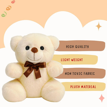 Cream Teddy Bear Plush Soft Toy, Cute Stuffed Teddy, 20cm