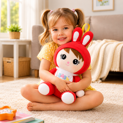 Cute Bunny Girl Plush Toy – Soft Stuffed Doll for Kids