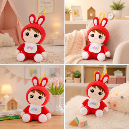 Cute Bunny Girl Plush Toy – Soft Stuffed Doll for Kids
