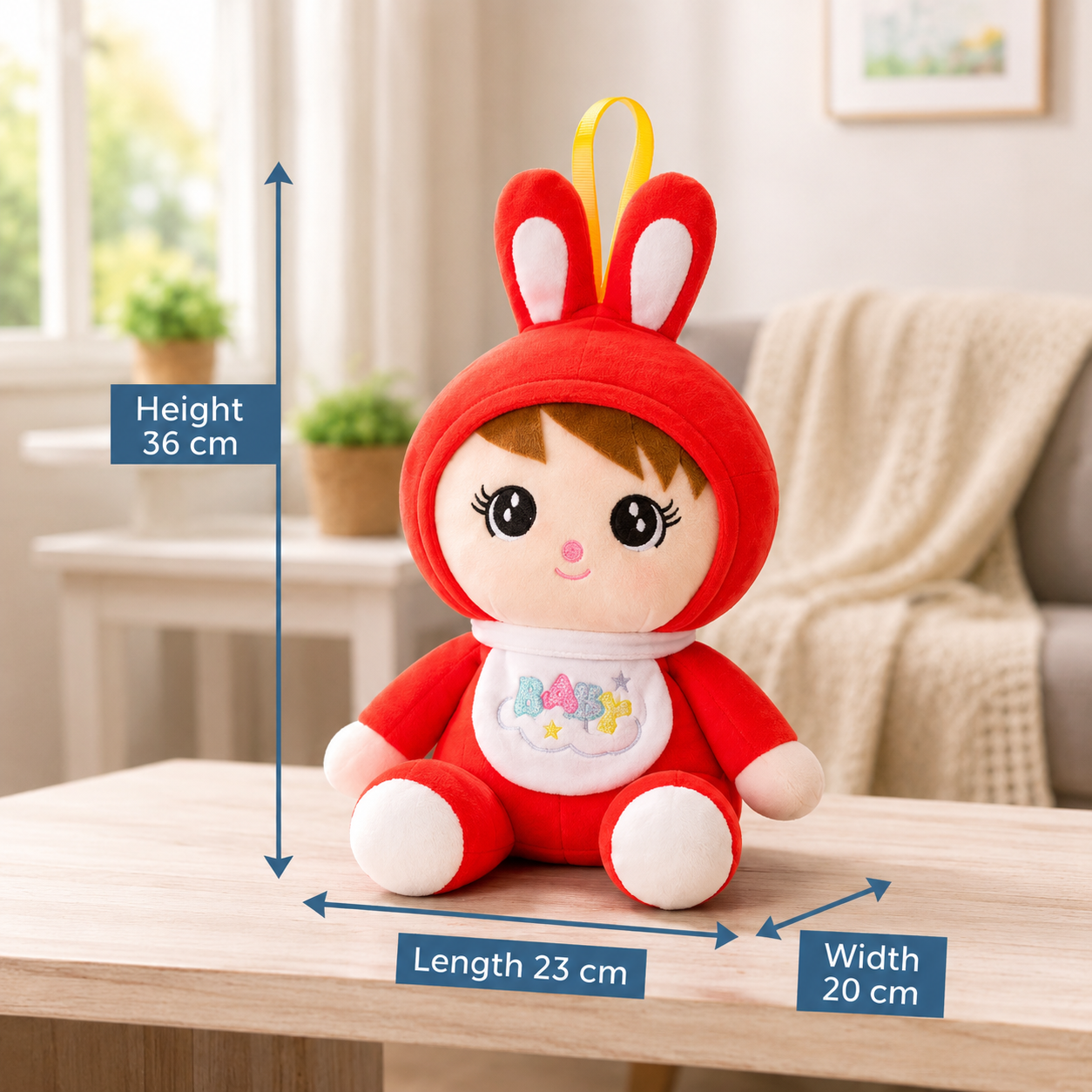 Cute Bunny Girl Plush Toy – Soft Stuffed Doll for Kids