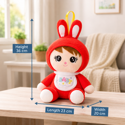 Cute Bunny Girl Plush Toy – Soft Stuffed Doll for Kids