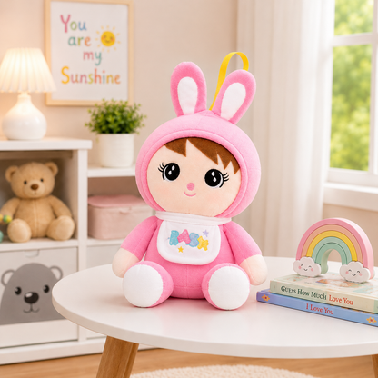 Cute Bunny Girl Plush Toy – Soft Stuffed Doll for Kids (Pink, 36CM)