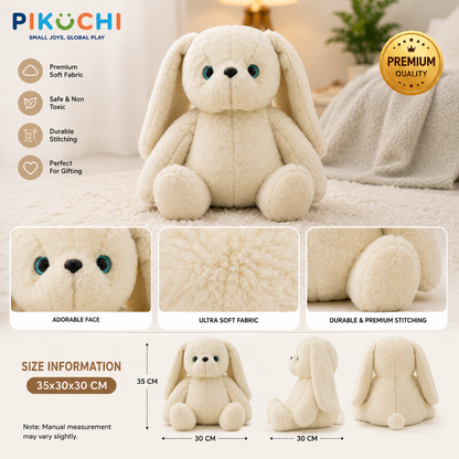 Canddy Bunny Cream White Plush Rabbit Soft Toy, 35x30x30cm