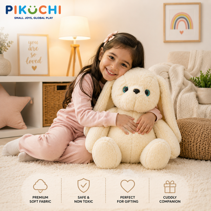 Canddy Bunny Cream White Plush Rabbit Soft Toy, 35x30x30cm