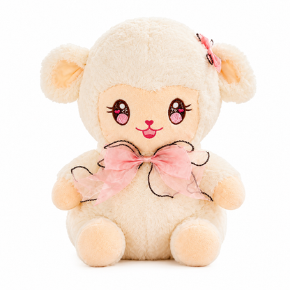 Baby Lamb Plush Soft Toy, Cream Pink, Ultra Soft Washable 40cm