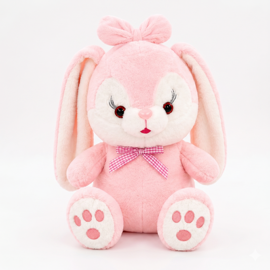 Pink Bunny Plush Soft Toy for Kids, Washable Rabbit Teddy, 45cm