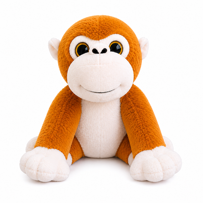 Cute Monkey Plush Soft Toy, Orange Stuffed Animal, 25cm