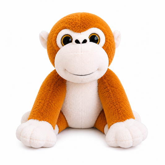 Cute Monkey Plush Soft Toy, Orange Stuffed Animal, 25cm
