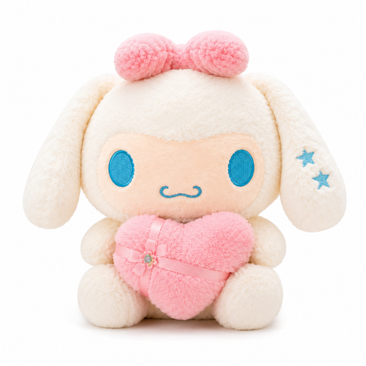 Bunny Plush Toy with Pink Heart Pillow, Ultra Soft Washable 40cm