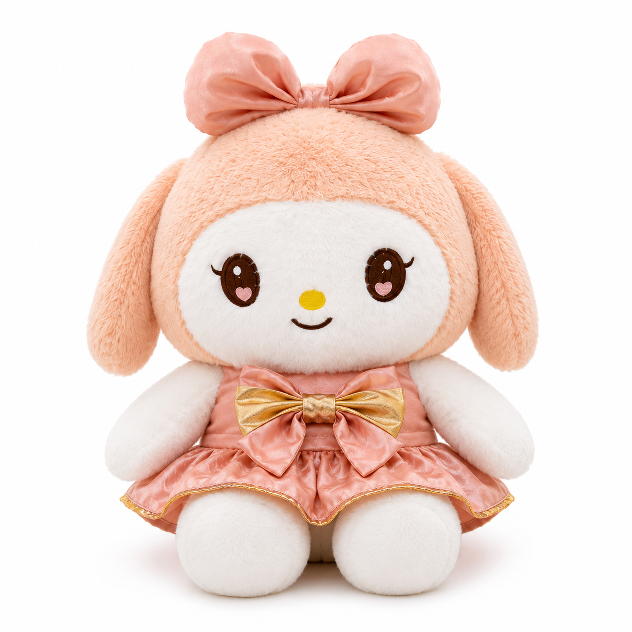 Princess Bunny Plush Soft Toy with Pink Dress & Bow, 43cm