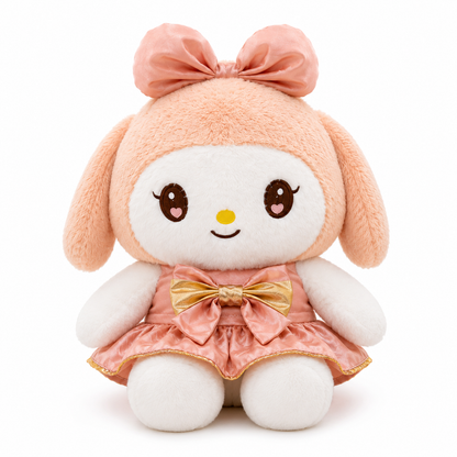 Princess Bunny Plush Soft Toy with Pink Dress & Bow, 43cm