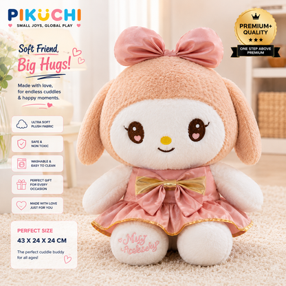Princess Bunny Plush Soft Toy with Pink Dress & Bow, 43cm