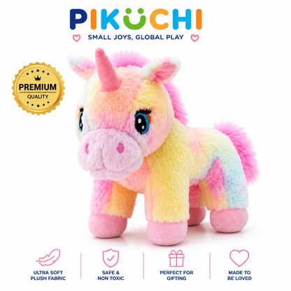 Rainbow Unicorn Plush Soft Toy, Multicolor Stuffed Animal, 37cm