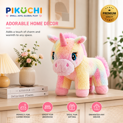 Rainbow Unicorn Plush Soft Toy, Multicolor Stuffed Animal, 37cm
