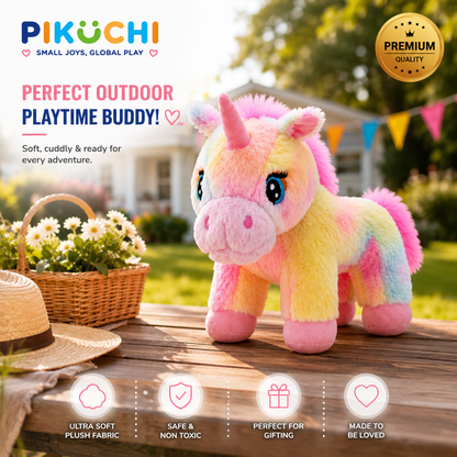 Rainbow Unicorn Plush Soft Toy, Multicolor Stuffed Animal, 37cm