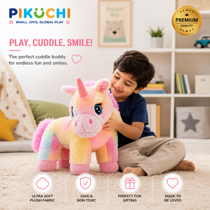 Rainbow Unicorn Plush Soft Toy, Multicolor Stuffed Animal, 37cm