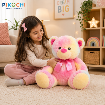 Multicolor Teddy Bear Plush Soft Toy, Ultra Soft Huggable 35cm